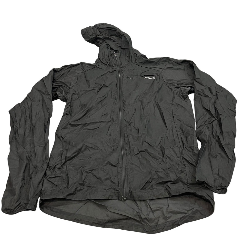 Patagonia Houdini Jacket Mens M Black Lightweight Packable Windbreaker 24140